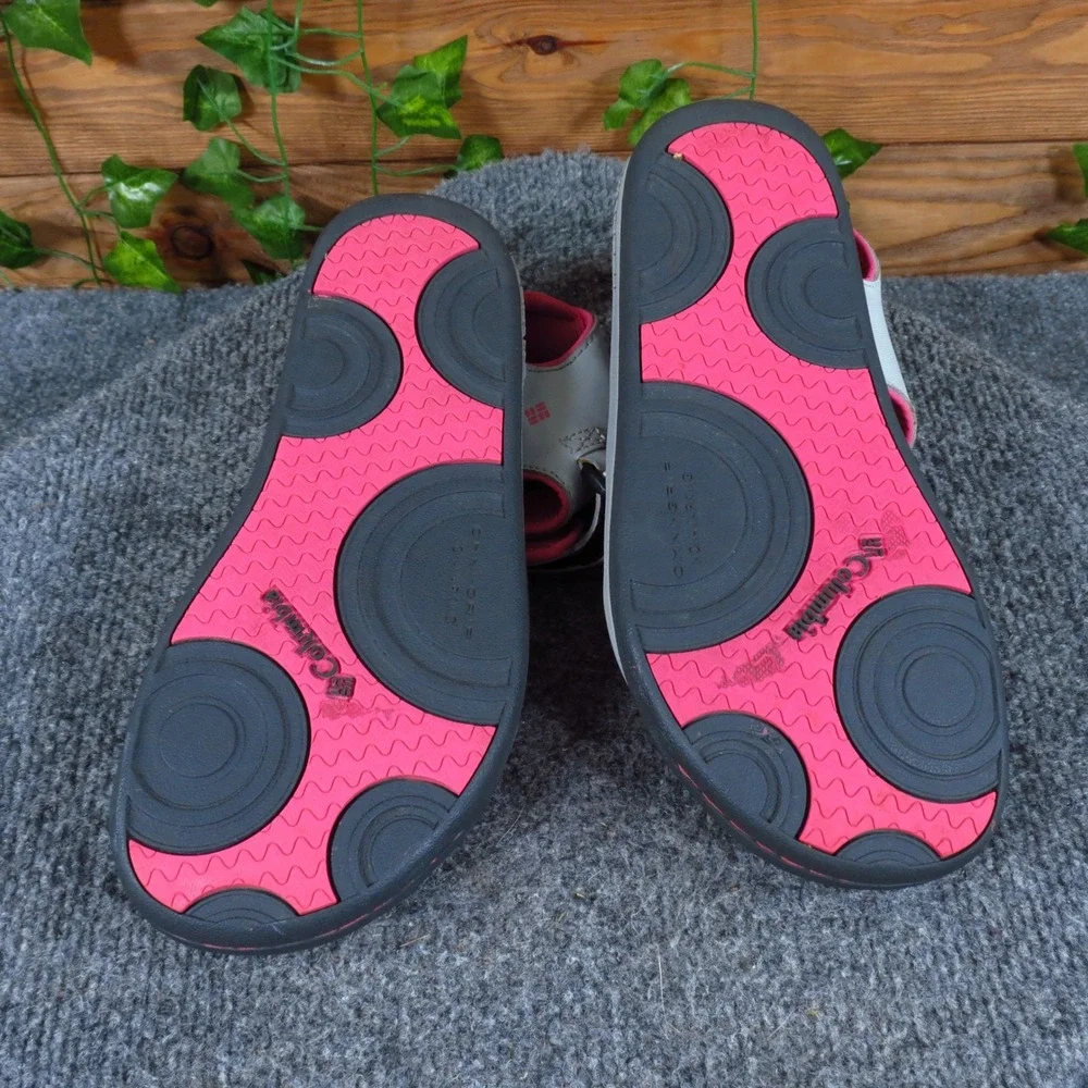 Columbia Splisher Kids Sport Sandals Size 5 Outdoor Water Shoes Grey Pink
